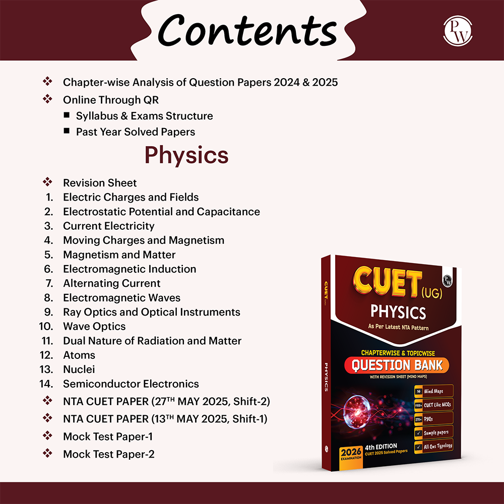 CUET (UG) Physics Chapterwise & Topicwise Question Bank for 2026 Exam | Theory & Exercise with Past Year Questions (2025-2022) PYQ and Mock Tests
