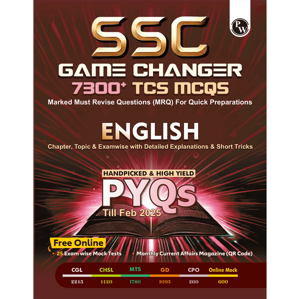 SSC English Game Changer 7300+ TCS MCQ For 2025 SSC Exams | Chapter, Topic & Exam-wise Previous Year Solved Questions (PYQs) | For CGL, CHSL, MTS, CPO, GD, Delhi Police, Steno