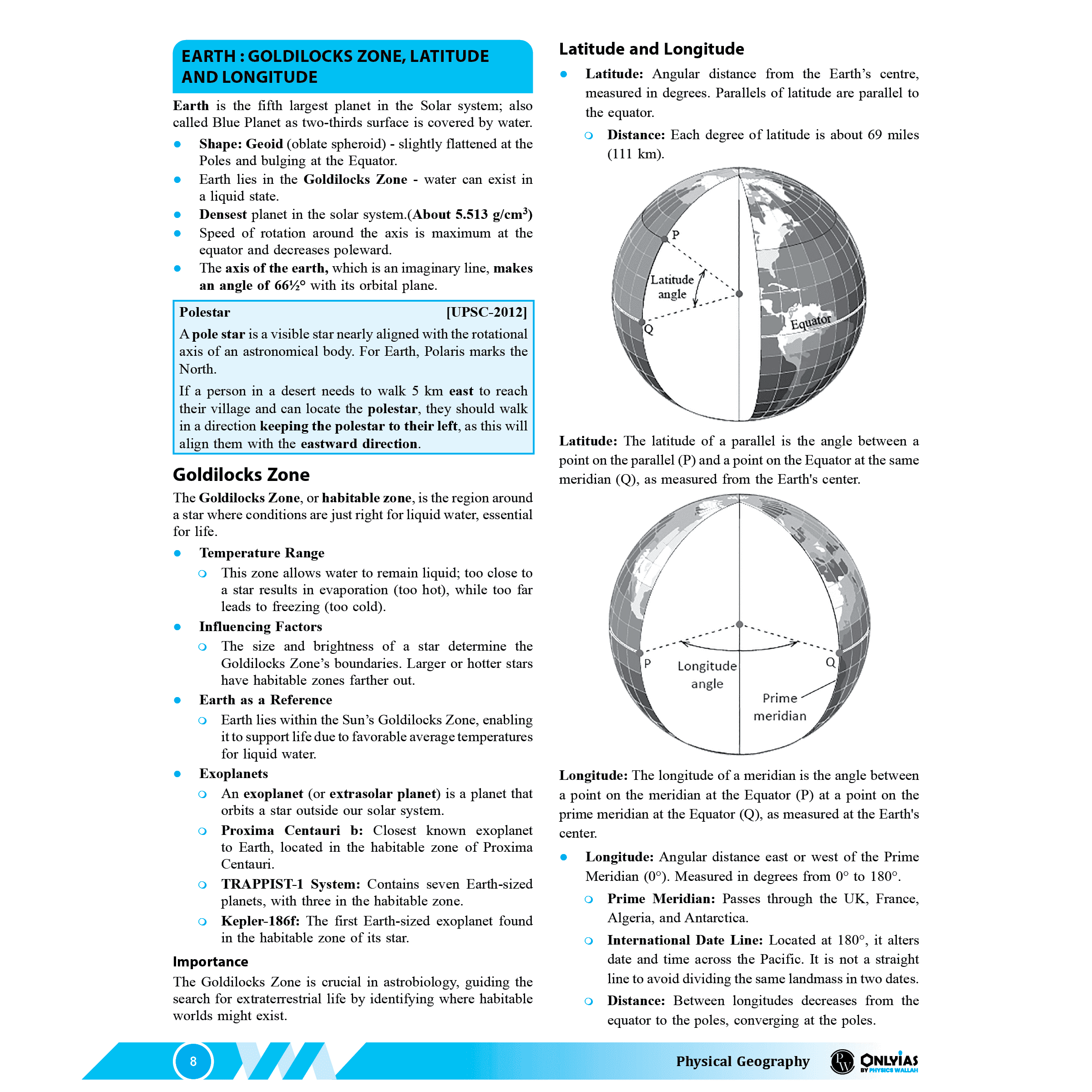 UDAAN (Prelims Wallah Static) Physical Geography For 2025 Exams