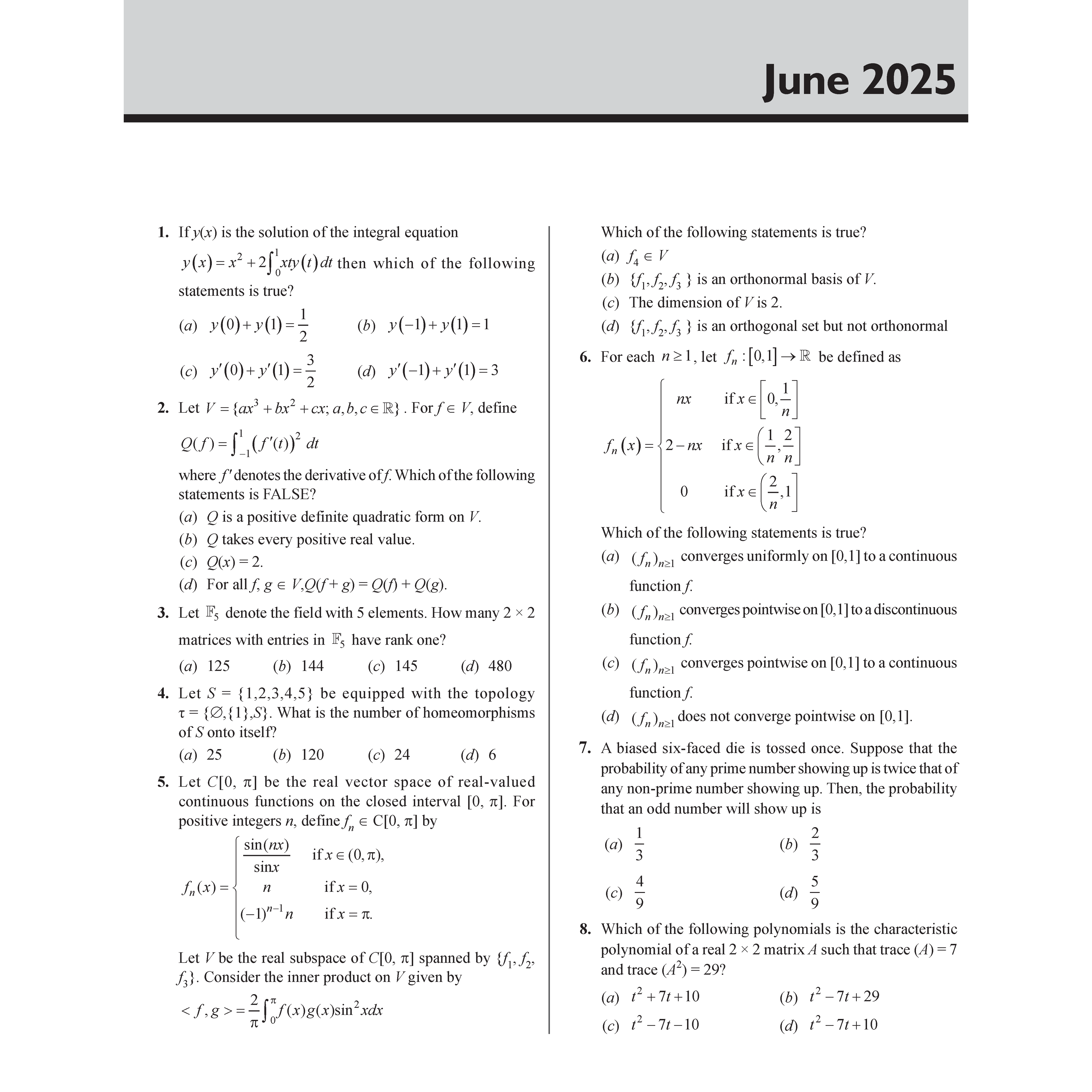 CSIR - NET Recap Mathematical Sciences Chapterwise & Yearwise Previous Years Solved Papers (2025-2015) PYQ Latest June 2025 Exam Questions Covered l GATE, TIFR, BARC, and IIT JAM Exams
