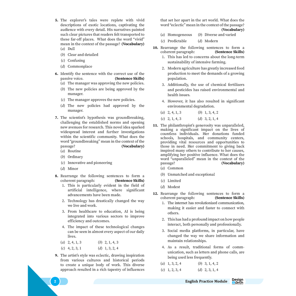 Complete English Module Set of 2 For Design & Architecture Exams 2026 Latest Edition | NIFT, NID, UCEED, NATA, JEE Mains Paper 2, JEE AAT