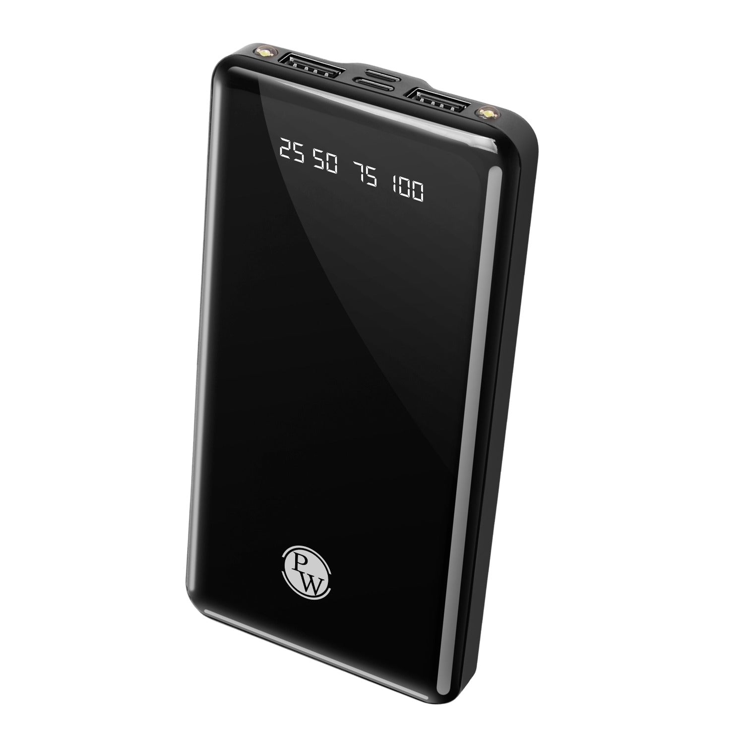 Power Bank 10,000 mAh-2 USB Ports, Micro USB & C-type Input, LED Torch, Charge Indicator