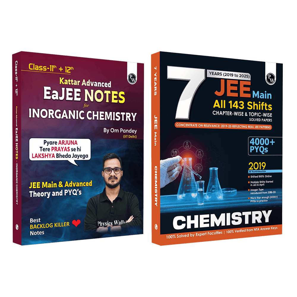EaJEE Handwritten Notes For Inorganic Chemistry By Om Pandey & JEE Main 7 Years All 143 Shifts Online Previous Years Solved Papers Chapterwise & Topicwise PYQs Combo Set of 2