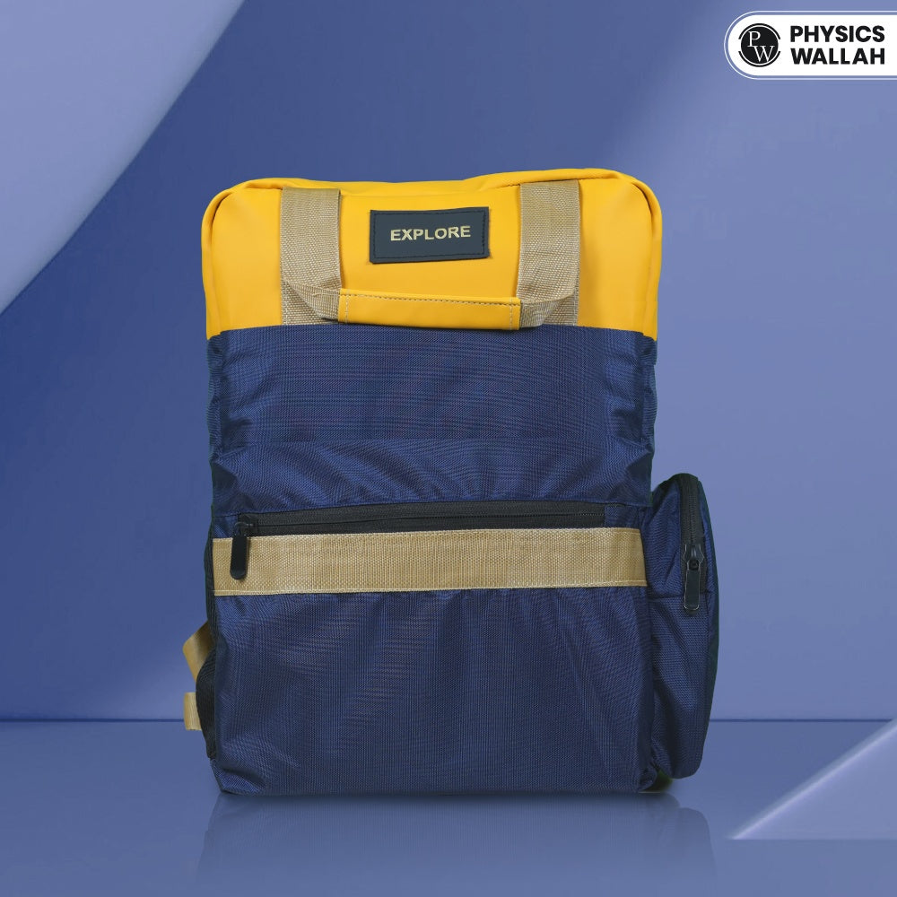 StudentPro Blue and yellow Double tone | Eco-Friendly Water Resistant Bag with Rain Proof Zippers | Designed for Coaching, School & College  Backpack