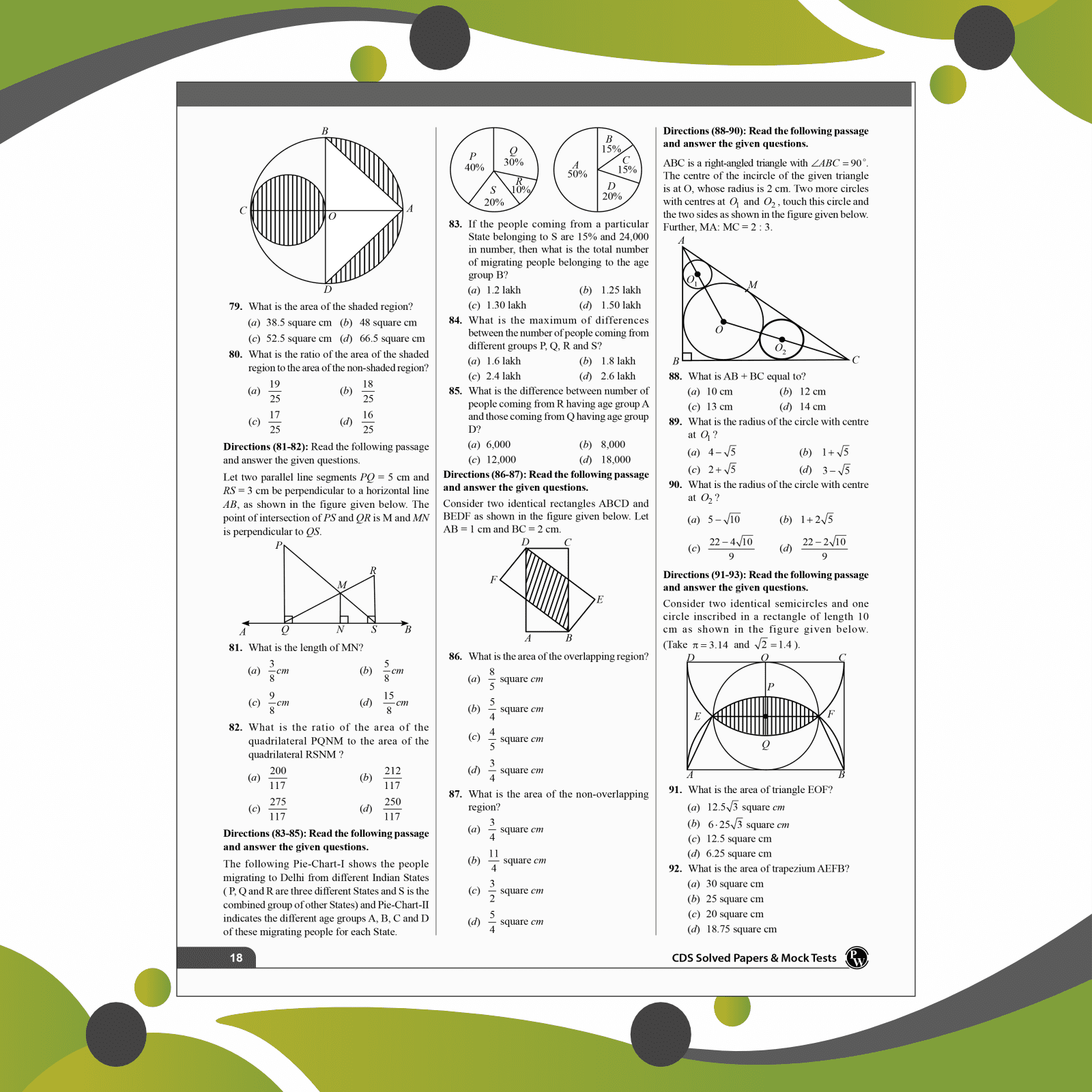 CDS Combined Defence Services 10 Previous Year Solved Papers (2024 - 2019) & 10 Mock Tests with 15 OMR Sheets (English, General Knowledge and Mathematics) For CDS Exam 2024-2025