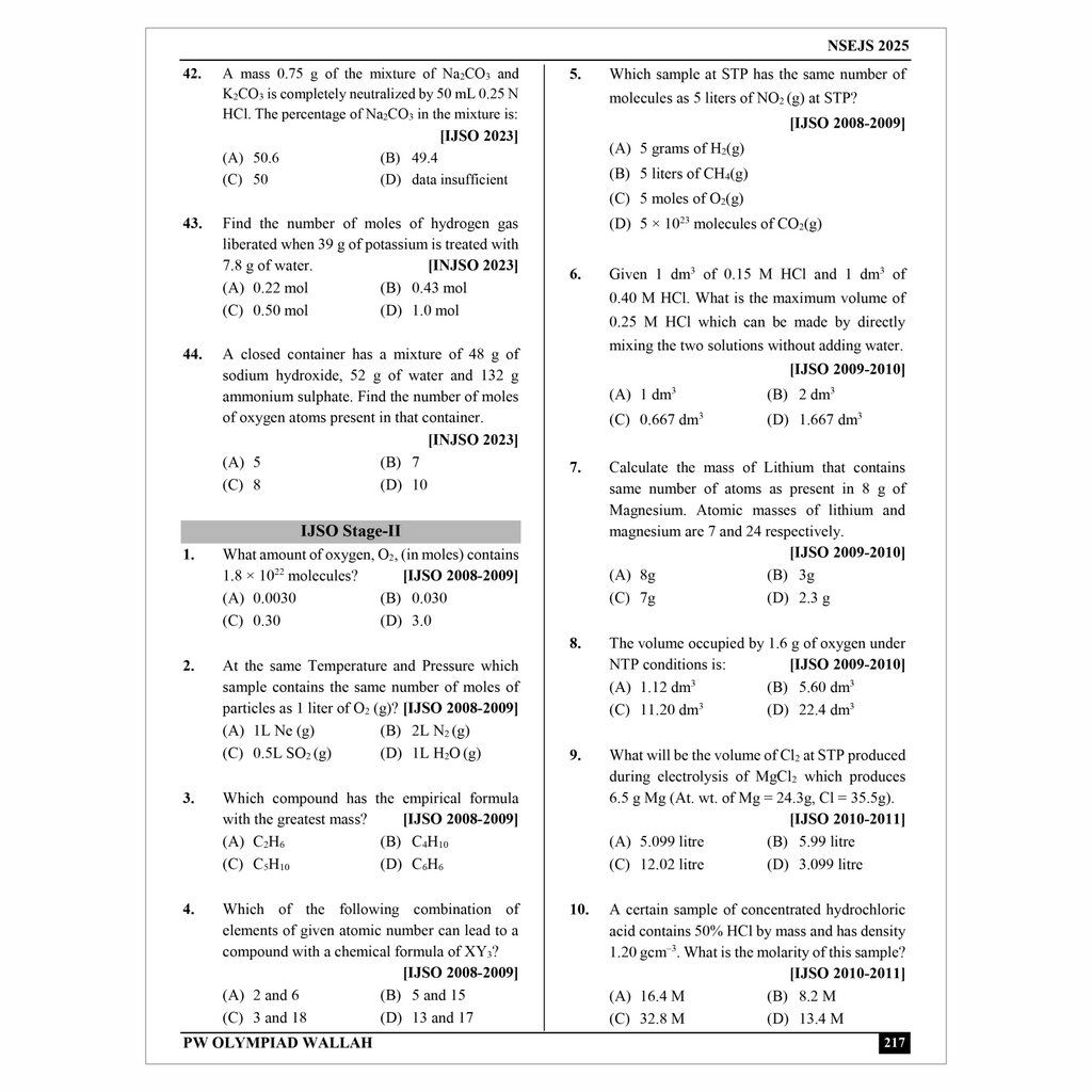Olympiad Wallah NSEJS Champion Series For Class 8-10 (Part-1) Complete Science Prep Guide | Ideal For NSEJS, INJSO & IJSO 2025
