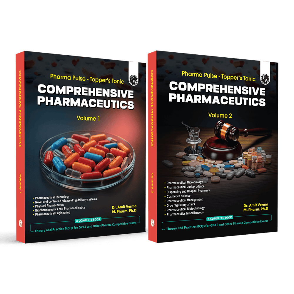 Pharma Pulse – Topper’s Tonic Comprehensive Pharmaceutics Volume 1 & 2 Combo Set of 2 Books By Dr. Amit Verma | Theory and Practice MCQs for GPAT and Other Pharma Competitive Exam
