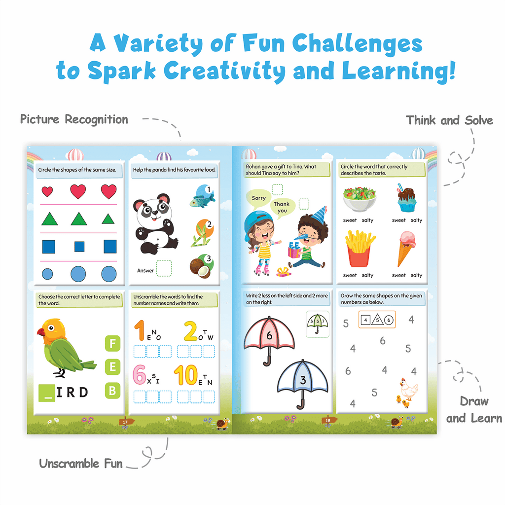 Activity Book with Copy Coloring Book Combo Set of 2 Books For Kids Aged 3+ Years Old | Puzzles, Mind Games, Maze & Challenges Filled Activity Book For Growing Kids & Screen-Free Fun