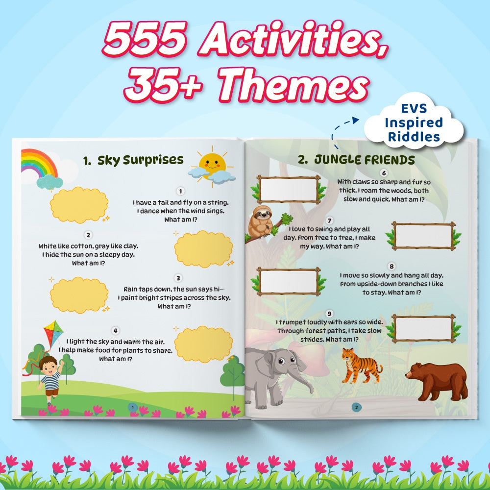 555 Riddles Book For Kids | Theme Based Riddles Book For 4+ Years Old | English Interactive Brain Teasing Riddle Activity Book & Fun Bain Boosters For Growing Kids