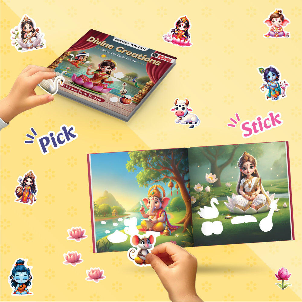 Shlokas & Mantra Board Book Plus Sticker Activity Booklet Set for Kids | Combo Set of 2 Books for 3 to 6 Years Old - Interactive Fun Learning for Growing Kids