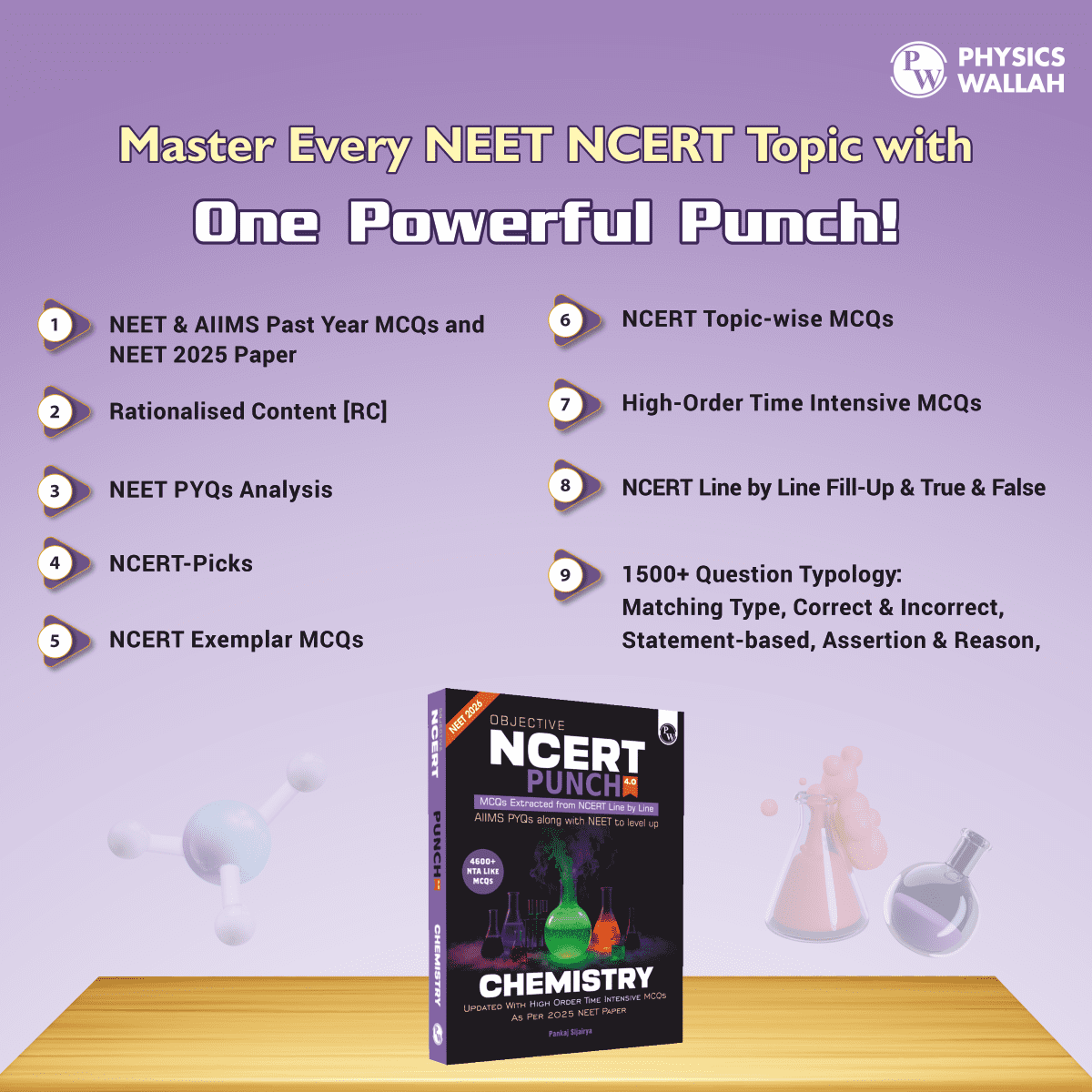 Objective NCERT Punch 4.0 Chemistry For NEET 2026 By Pankaj Sijairya l Updated with High Order Time Intensive MCQs and AIIMS PYQs As Per 2025 NEET Paper