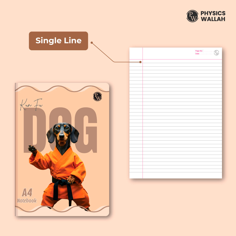 300 Pages A4 Notebook | Single Line Ruled set of 4 | Ruled Notebook for School, College & Office Use | Smooth Paper | Durable Cover