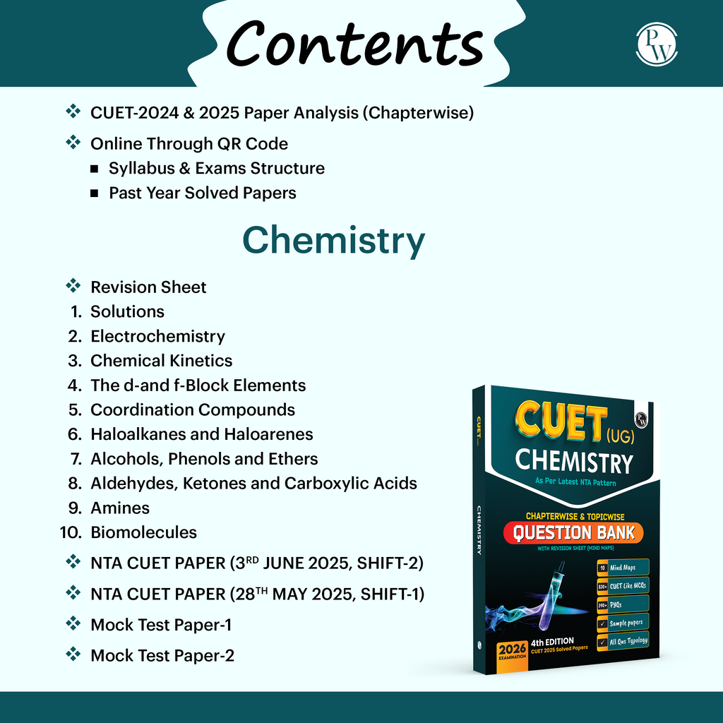 CUET (UG) Chemistry Chapterwise & Topicwise Question Bank for 2026 Exam | Theory & Exercise with Past Year Questions (2025-2022) PYQ and Mock Tests