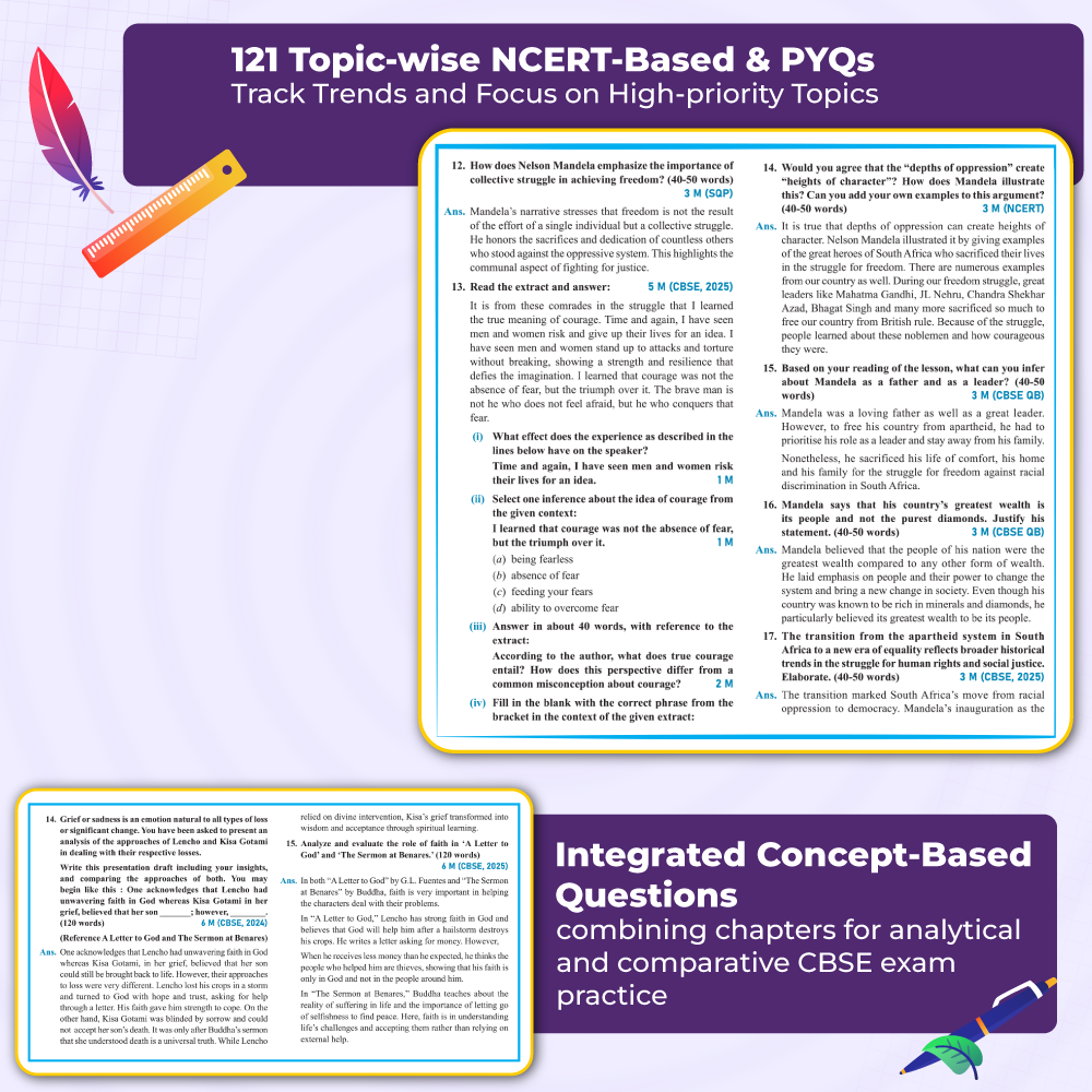 CBSE Class 10 Board Booster English Question Bank For 2026 Board Exams l 800+ Questions l Rapid Revision l Topicwise PYQs, Mind Maps and Most Probable Questions