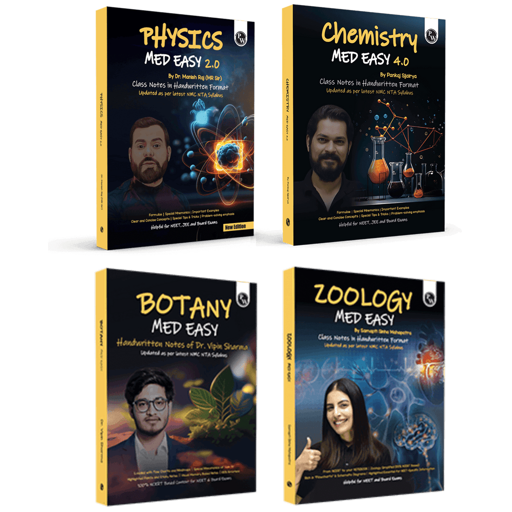 Chemistry, Physics, Botany and Zoology Med Easy Handwritten Notes Combo set of 4 Books | Notes, Formulas, Tips & Tricks for NEET/JEE & Board Exams