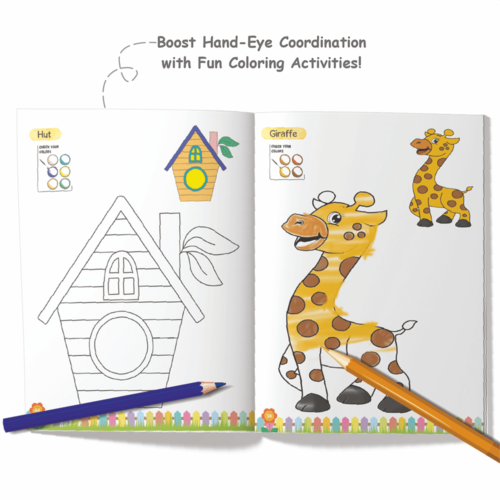 Activity Book with Copy Coloring Book Combo Set of 2 Books For Kids Aged 3+ Years Old | Puzzles, Mind Games, Maze & Challenges Filled Activity Book For Growing Kids & Screen-Free Fun