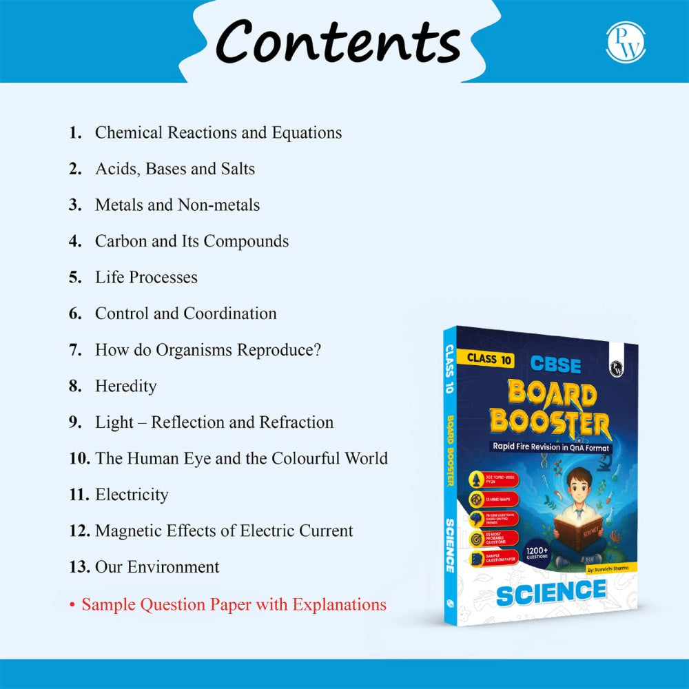 CBSE Class 10 Board Booster Science Question Bank For 2026 Board Exams l 1200+ Questions l Rapid Revision l Topicwise PYQs, Mind Maps, GEM Questions & Most Probable Questions