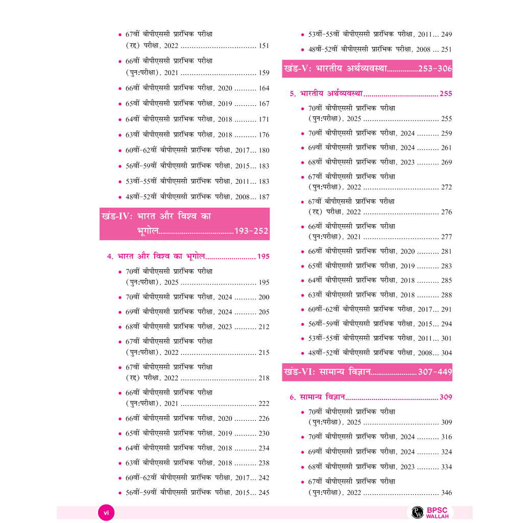 ONLYIAS BPSC WALLAH 15 Years PYQs Compilation General Studies Hindi For Civil Services Exam 2025 | Comprehensive Learning Series For Prelims | Subject-wise Categorization