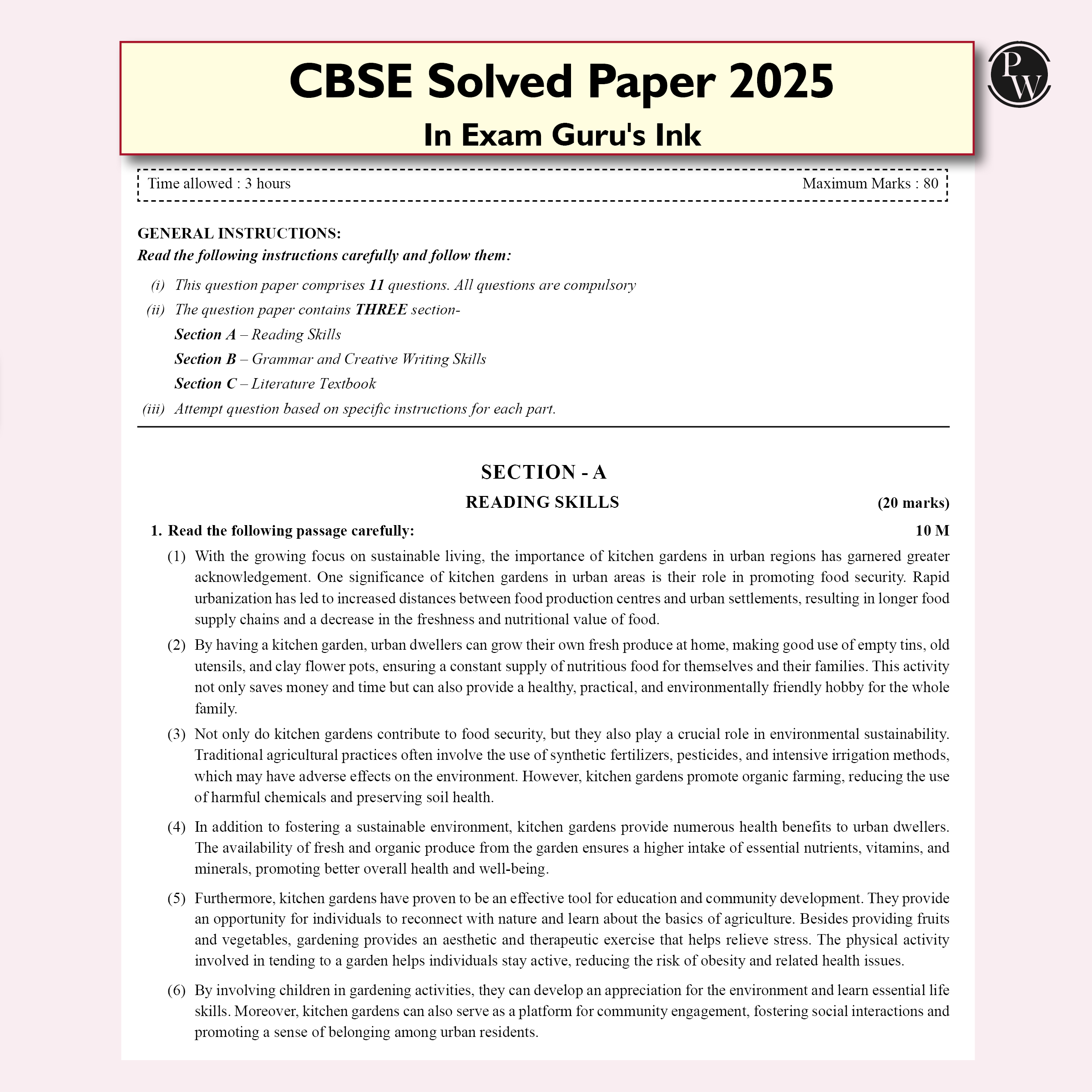 15 CBSE Sample Paper Class 10 English For 2026 Board Exam with 50 Percent Competency Based Questions 100 Most Probable Questions