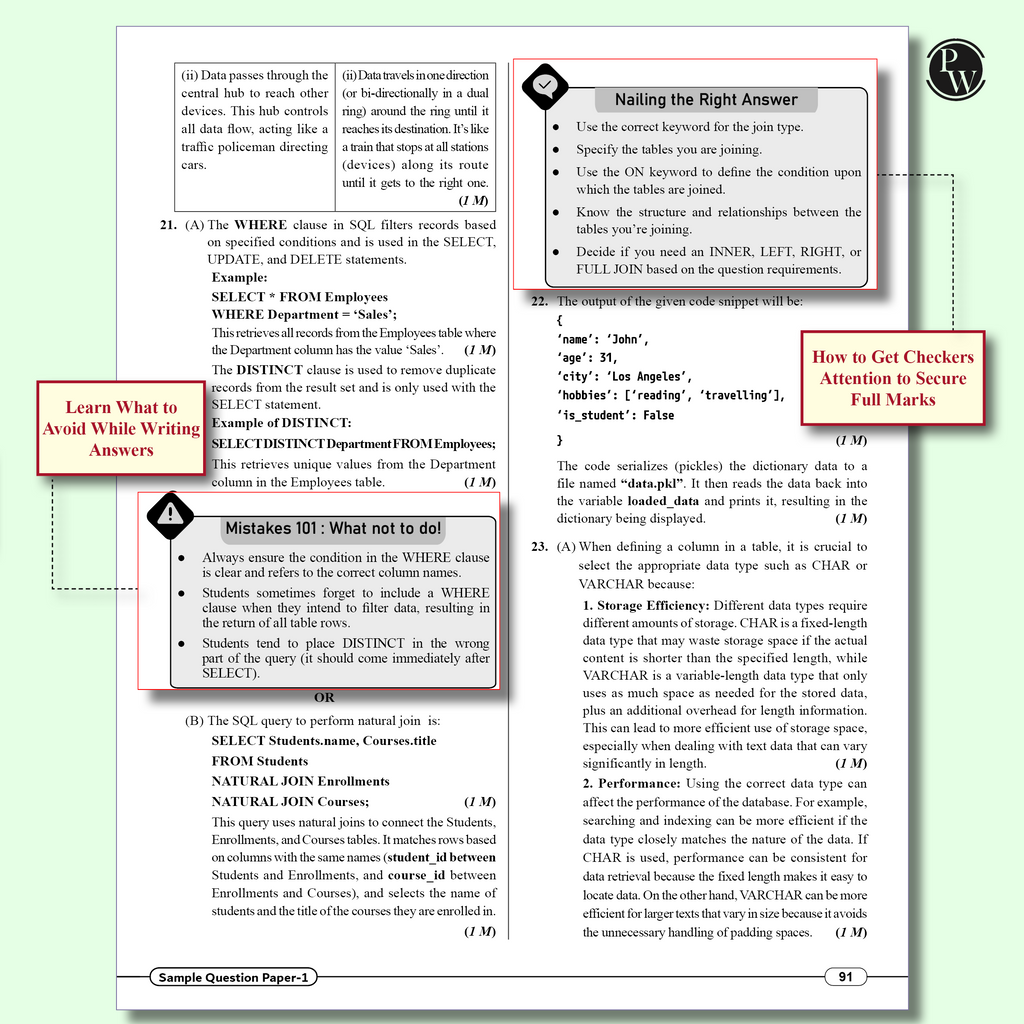 CBSE 12  Sample Question Papers Class 12 Computer Science For 2026 Board Exam (As Per Latest SQP Dated 30 July 2025) | 2024, 2025 Solved Paper, Mind Maps, Stepwise Marking