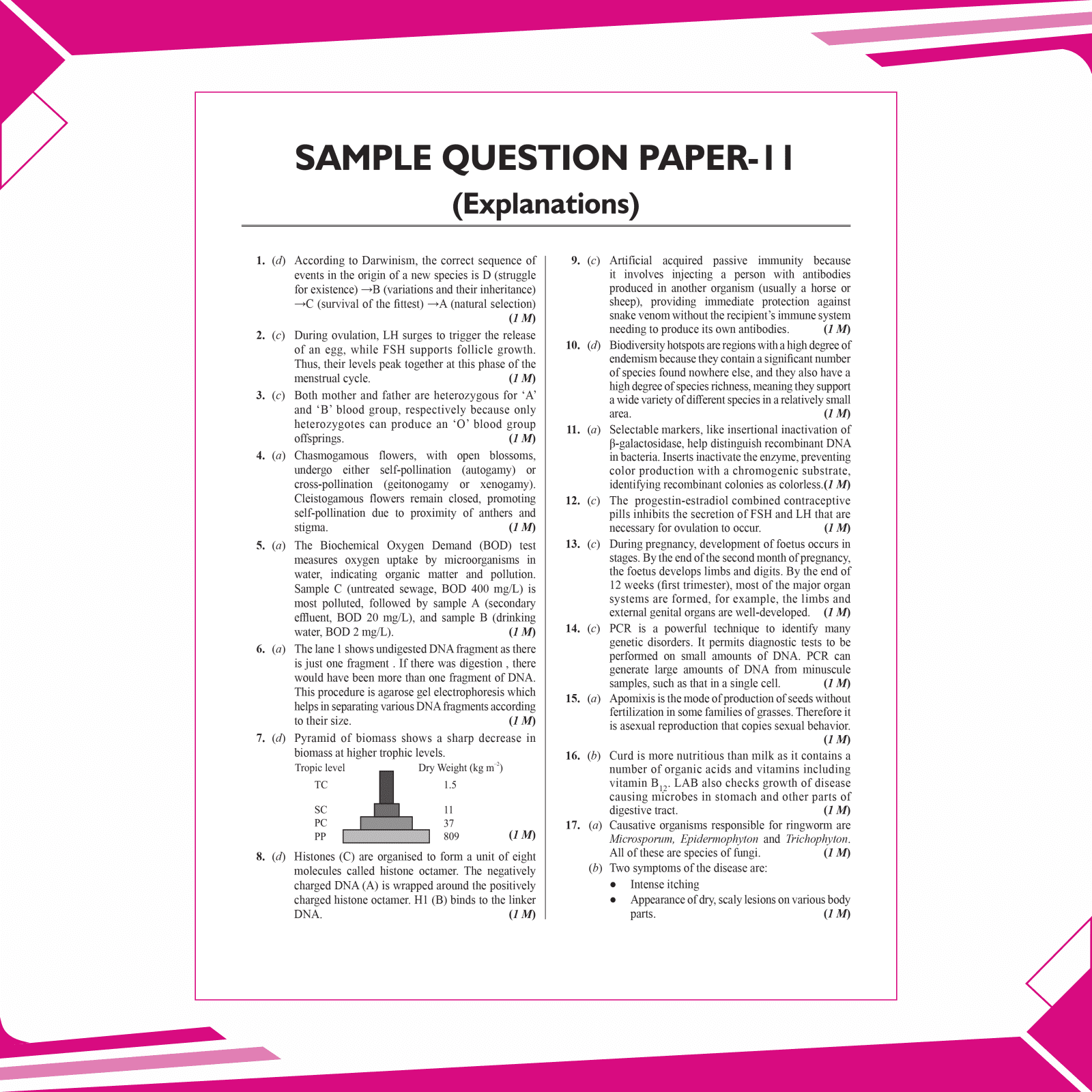 CBSE 15 Sample Question Papers Class 12 Biology for 2025 Exam | Competency-Based Learning | PYQ 2024 with Topper's Explanations, CBSE SQP & CBSE Practice Questions