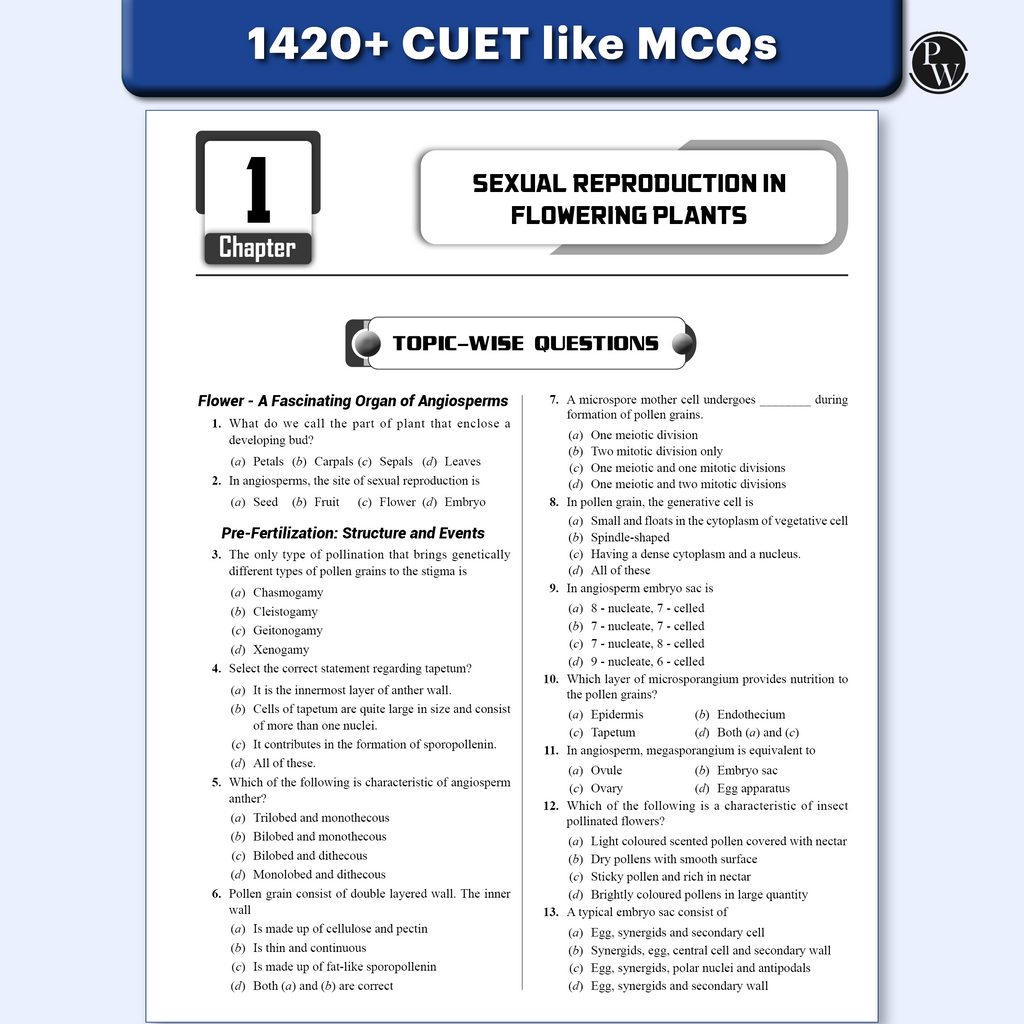 CUET (UG) Biology Chapterwise & Topicwise Question Bank for 2026 Exam | Theory & Exercise with Past Year Questions (2025-2022) PYQ and Mock Tests