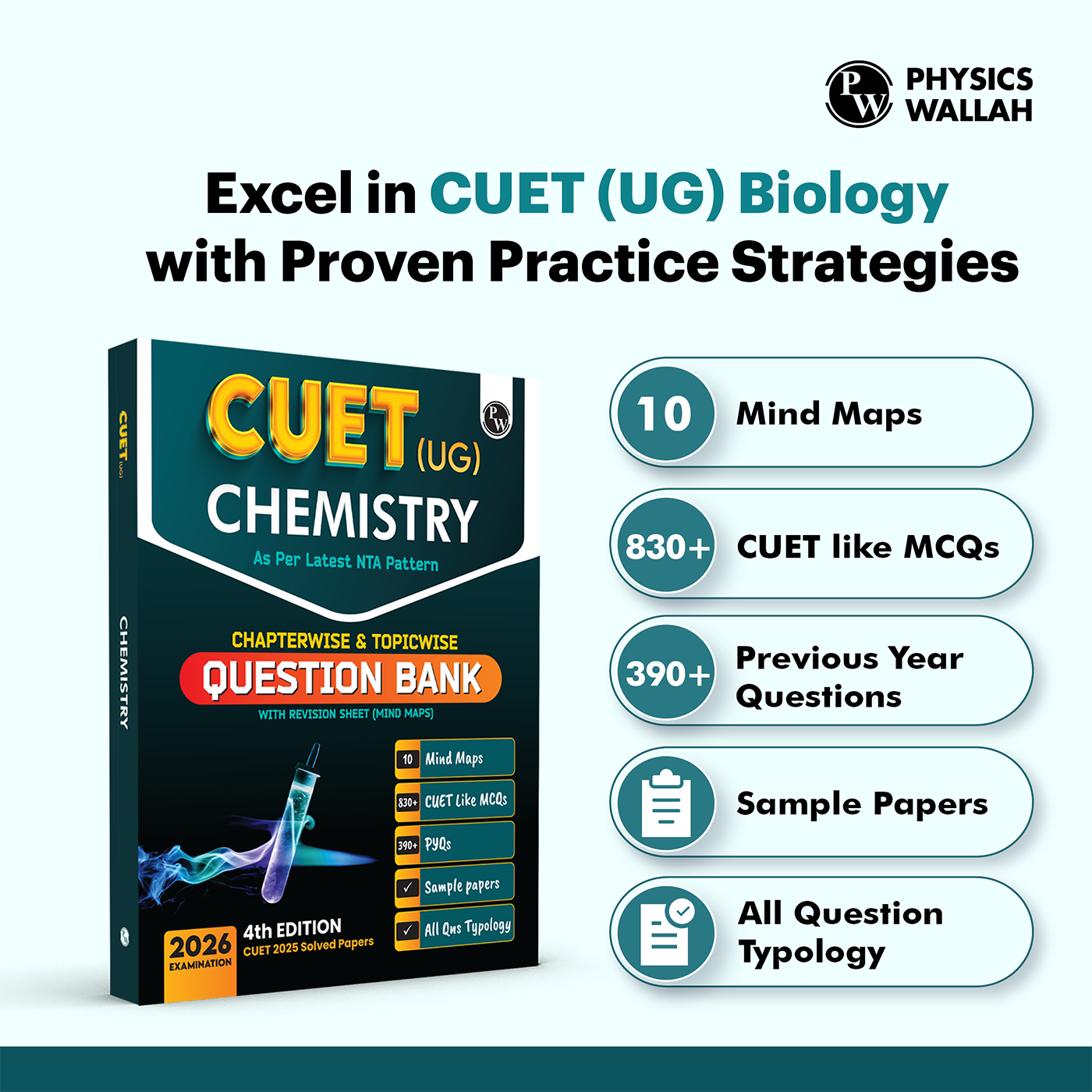 CUET (UG) Chemistry Chapterwise & Topicwise Question Bank for 2026 Exam | Theory & Exercise with Past Year Questions (2025-2022) PYQ and Mock Tests