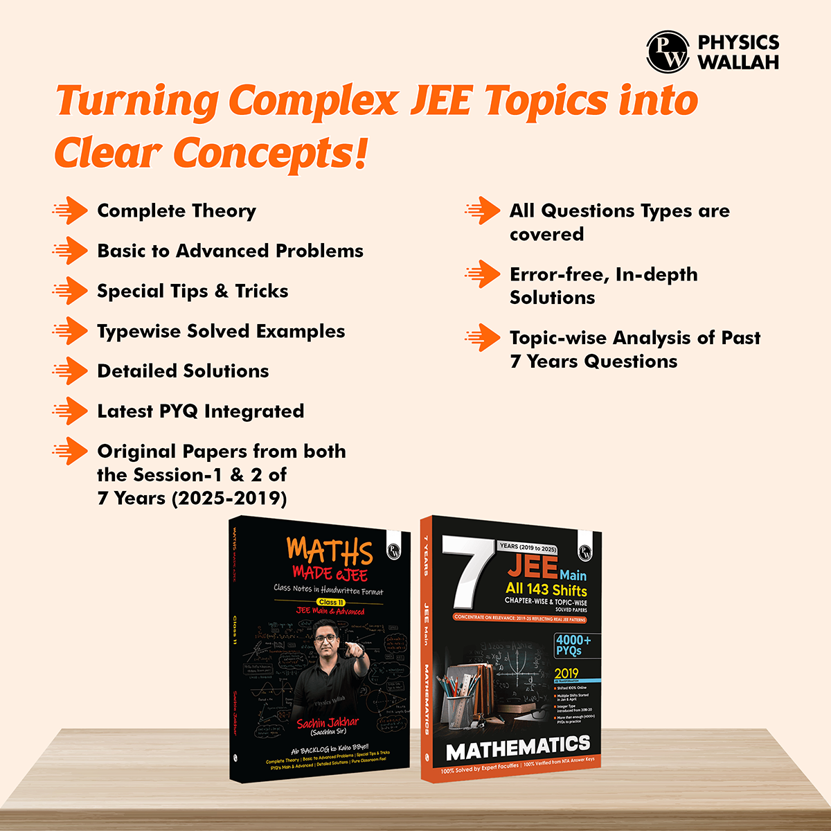 Maths Made EJEE Class 11 Handwritten Notes By Sachin Jakhar and JEE Main 7 Years All 143 Shifts Online Previous Years Solved Papers Chapterwise & Topicwise PYQs Combo Set of 2