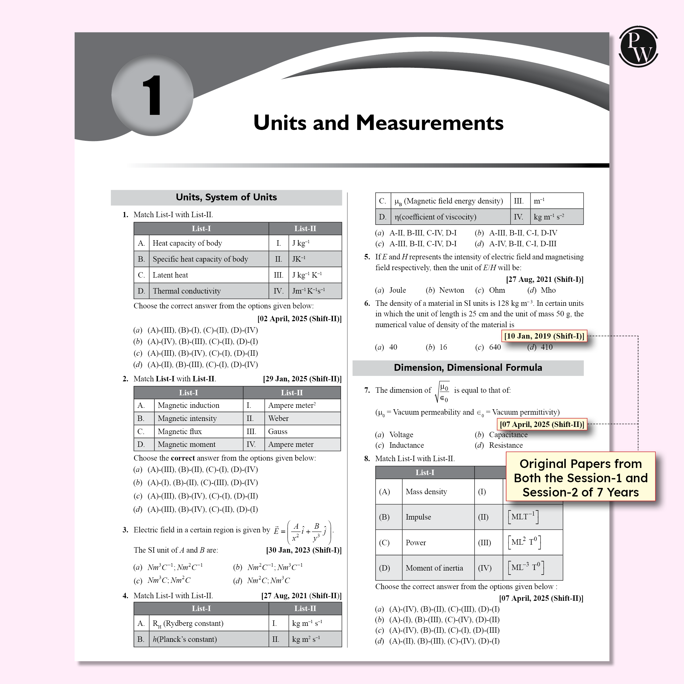 SKC Physics Crush Class 11 Handwritten Format Notes By Saleem Sir & JEE Main 7 Years All 143 Shifts Online Previous Years Solved Papers Chapterwise & Topicwise PYQs Combo