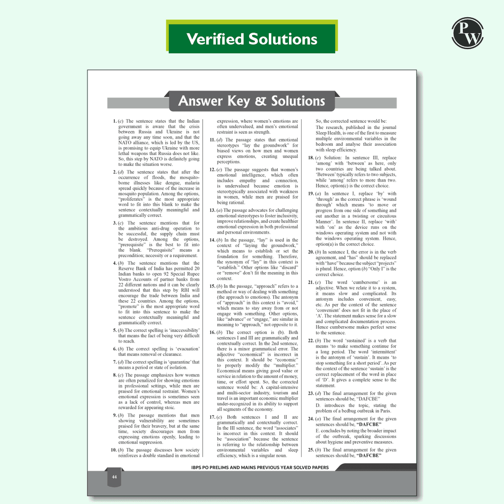 IBPS PO 25 Year-wise Prelims & Mains Previous Year Solved Papers (2024-2011) with 5 Online CBT Tests for Exam 2025 (PYQs) English Edition