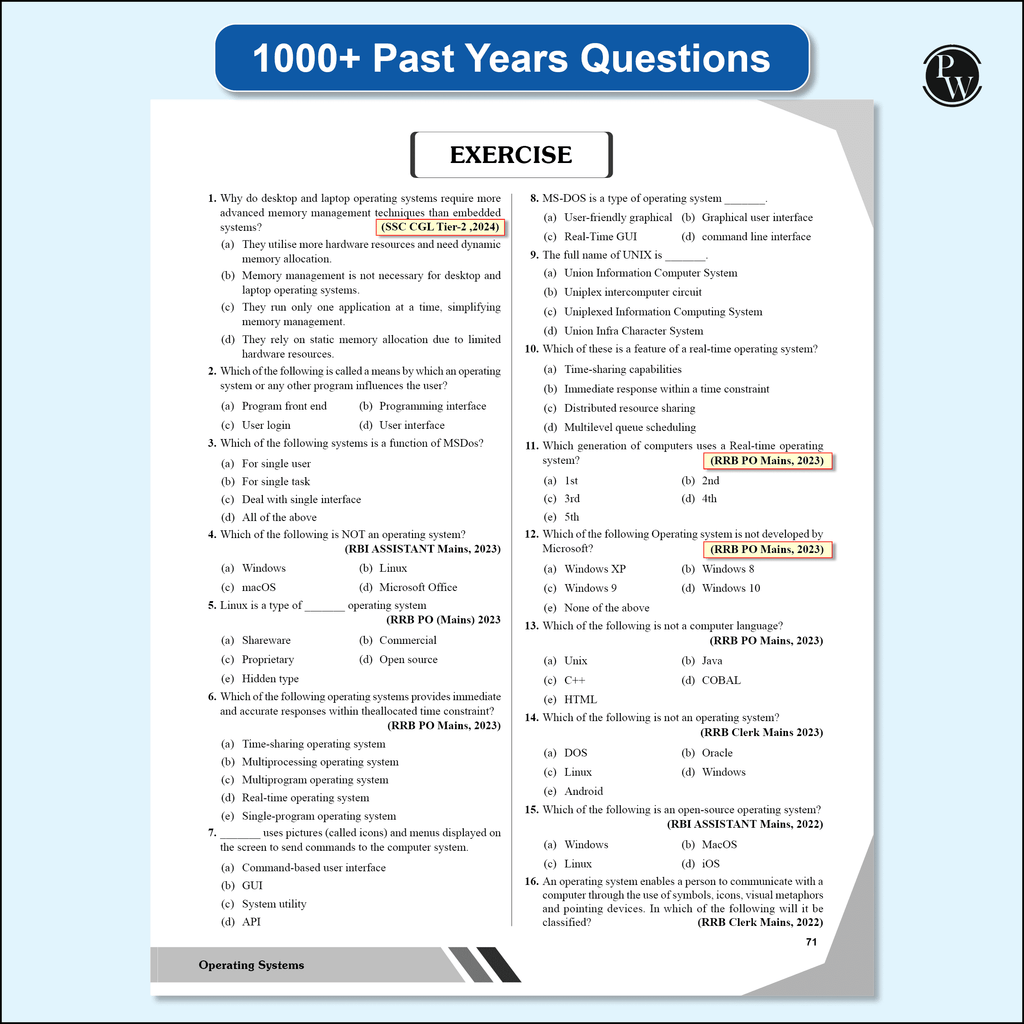 Computer Awareness (Theory and 2000+ PYQs & Practice Ques) For Banking, RRB PO, RRB Assistant, RBI Assistant, SSC CGL Tier 2, CHSL Tier 2, Railway, Delhi Police Exams 2025-2026
