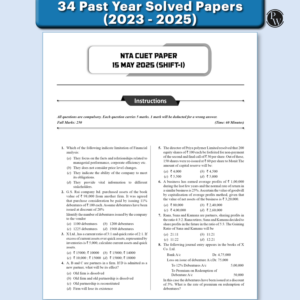 NTA CUET (UG) Commerce Stream 54 Past Years Solved Papers (2025-2022) & Mock Tests For Exam 2026 | 2450+ MCQs with Free Online CBT