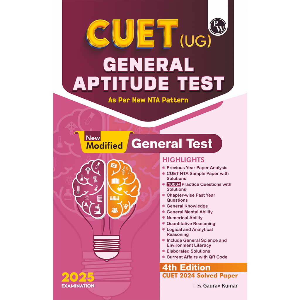 CUET (UG) General Aptitude Test 2025-26 (Modified General Test) Question Bank with Past Year Questions and Mock Tests Chapterwise & Topicwise 4th Edition.