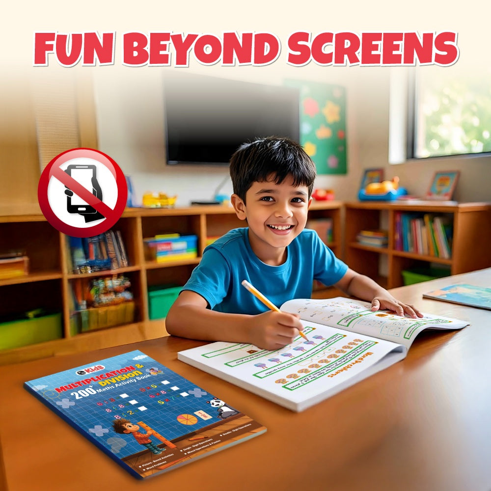 400+ Addition & Subtraction, Multiplication & Division Maths Activity Book Set For 5+ Years Old | Free 500+ Printable Worksheets, Parenting Tips, Practice Book, Word Problems & Puzzles Workbook