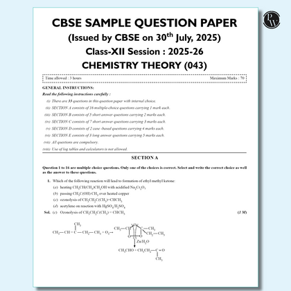 Cbse Sample Paper 12th 2025