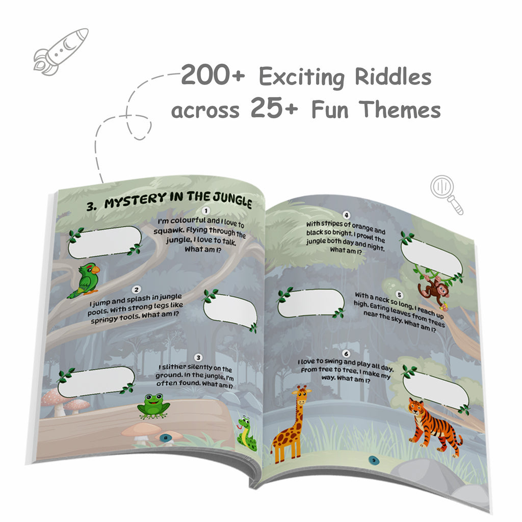 Riddles Book For Kids | 200+ Theme Based Riddles Book For 4+ Years Old | English Interactive Brain Teasing Riddle Activity Book For Growing Kids