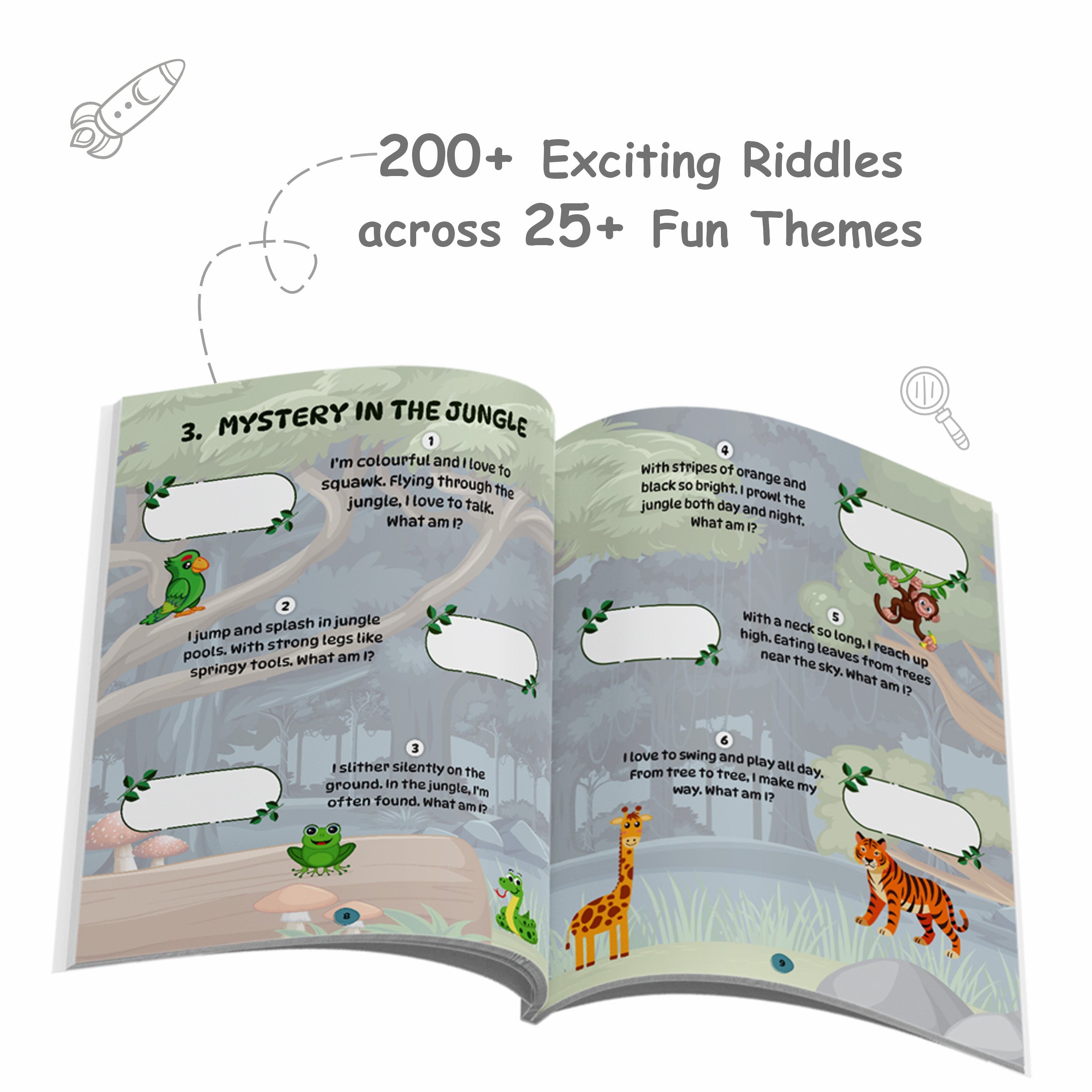 Riddles Book For Kids | 200+ Theme Based Riddles Book For 4+ Years Old | English Interactive Brain Teasing Riddle Activity Book For Growing Kids