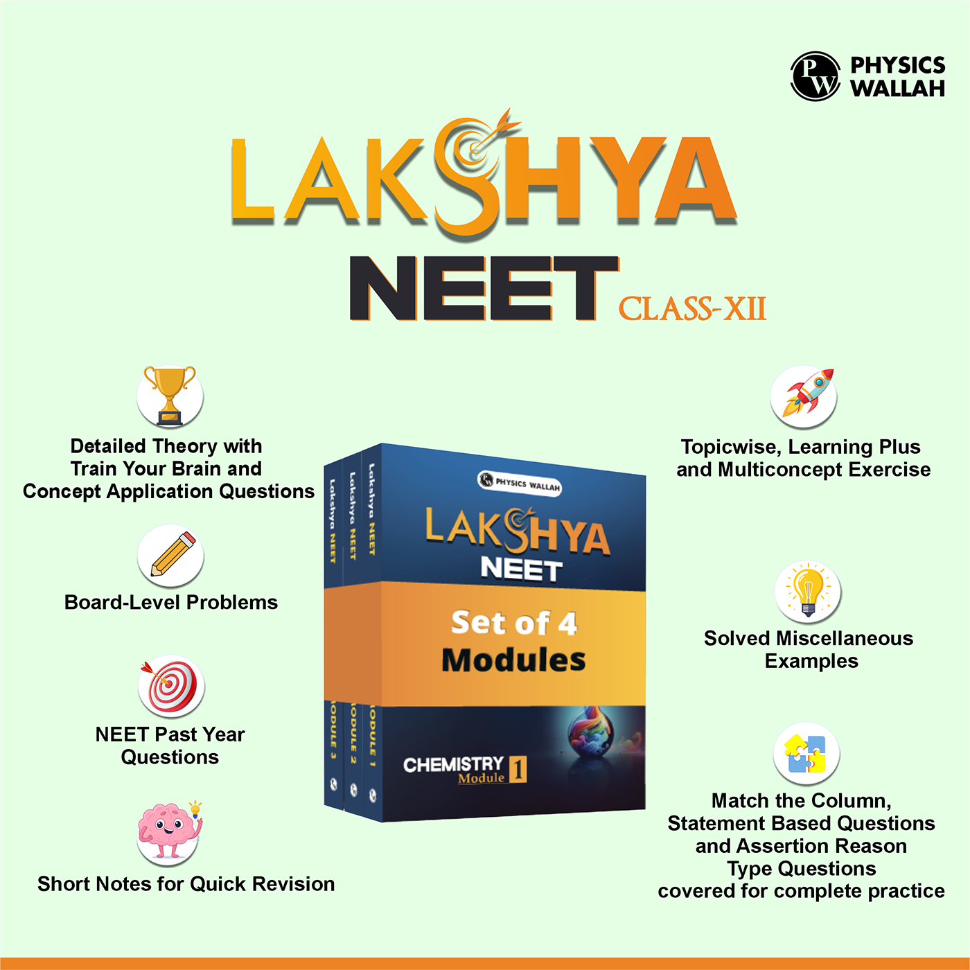 Lakshya For NEET Class 12 Chemistry Modules with Solutions Combo Set of 4 Books (2025 Edition)