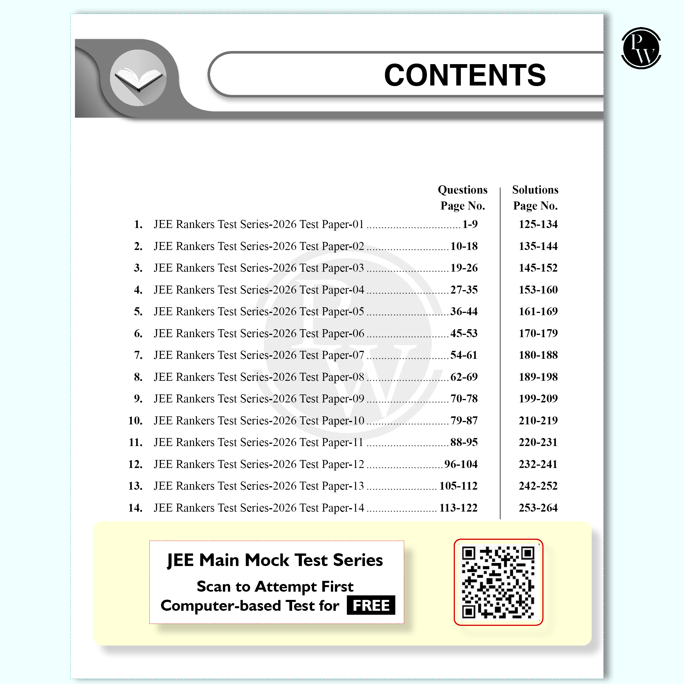 14 JEE Main Rankers Test Series 2026 As Per Latest NTA Pattern | Elaborated Solutions with Chapterwise Weightage Analysis & CBT Test & Rank Predictor