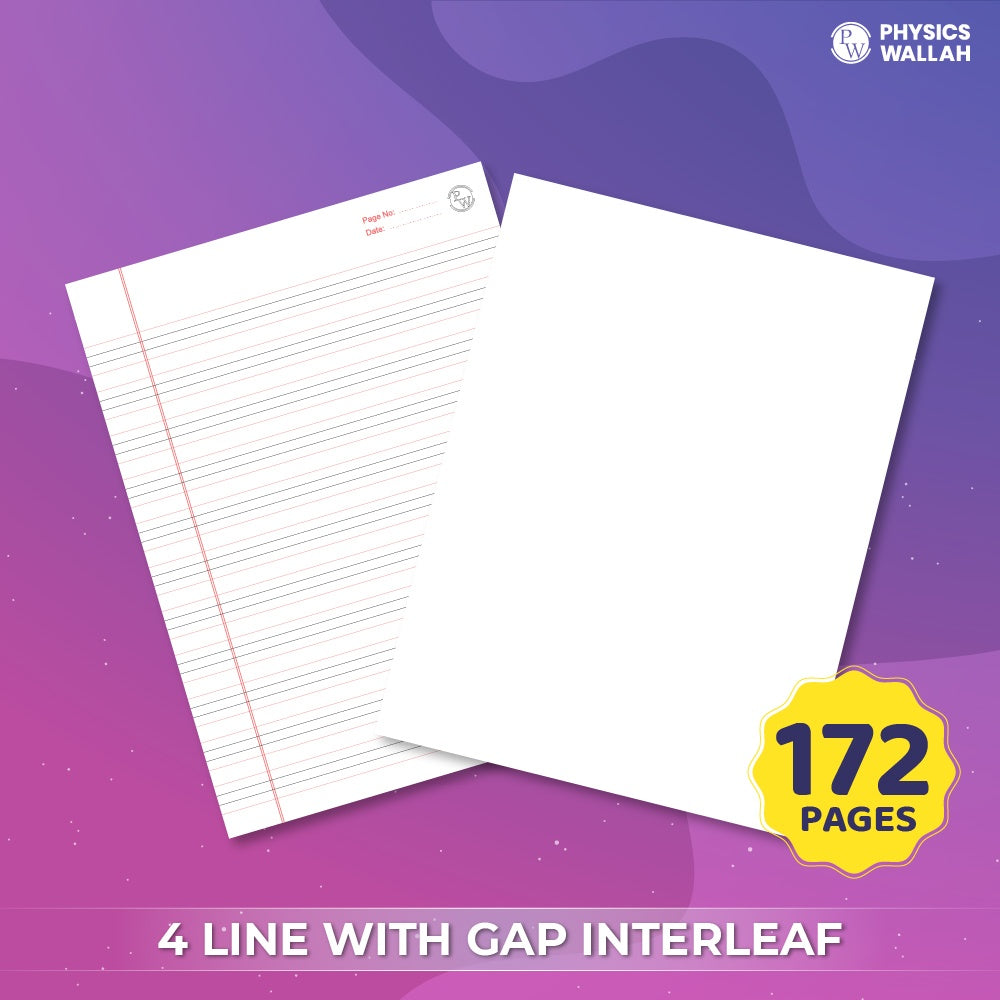 172 Pages Children Notebook |4 line with Gap English Interleaf- Earth