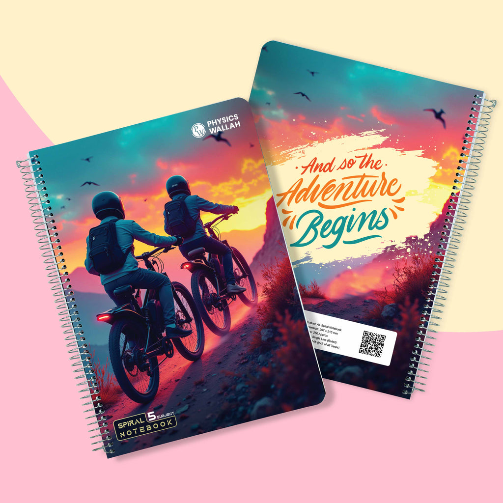 5-Subject Spiral adventure Notebook Single | 250 Pages Ruled  | Multi-Sectioned | High-Quality Paper | Perfect for School, College & Exam Preparation
