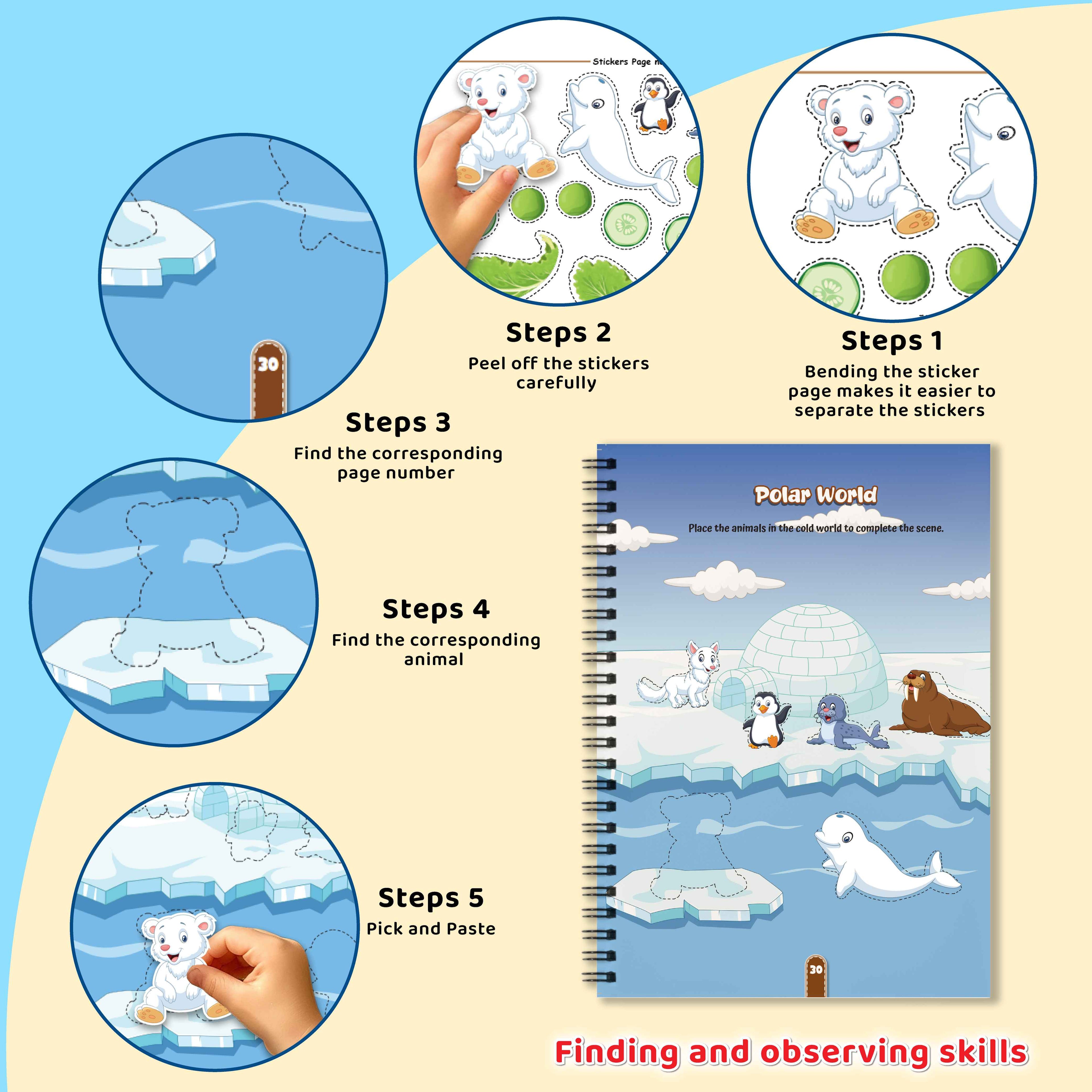 500+ Stickers Activity Book for Kids 2+ | Match & Learn with Fun Themes