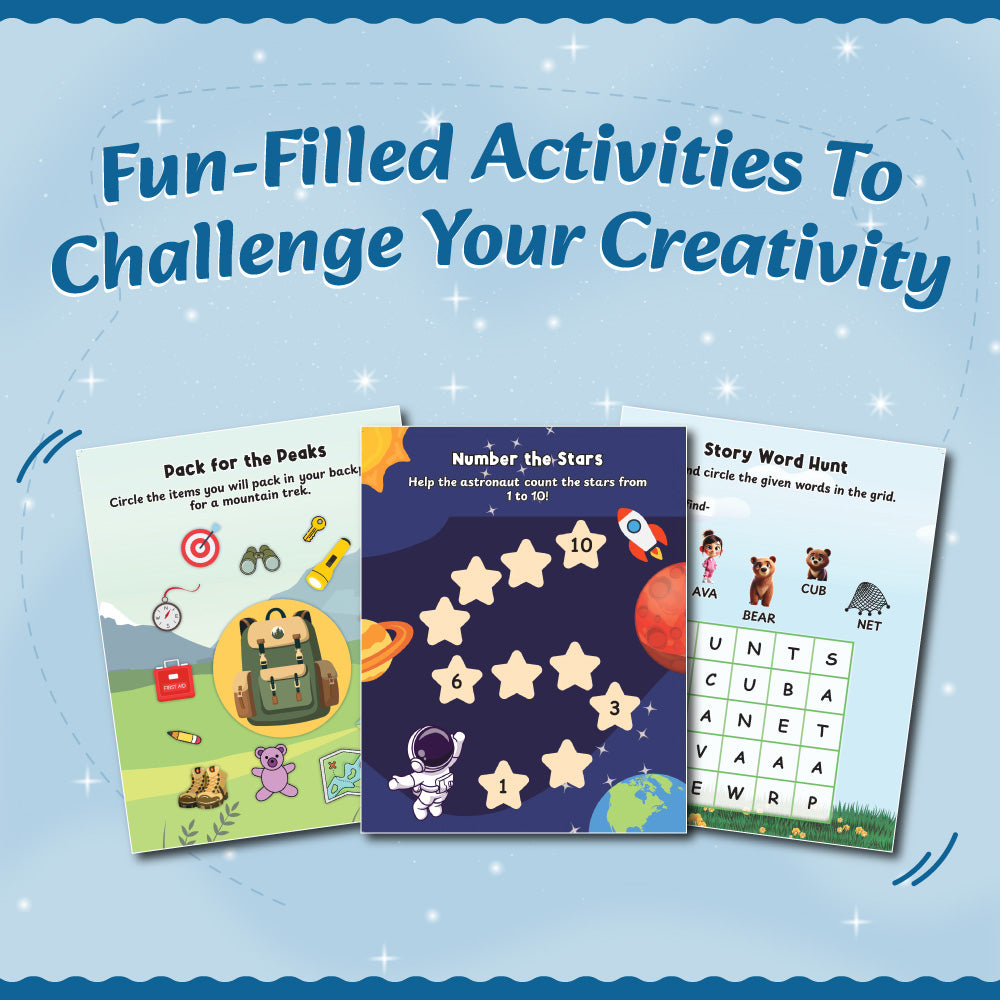 Adventure Story & Activity Books For Kids | Theme Based Set of 4 Books with Stickers For 4+ Years Old | Imaginative Stories with Colourful Pictures in English For Growing Kids