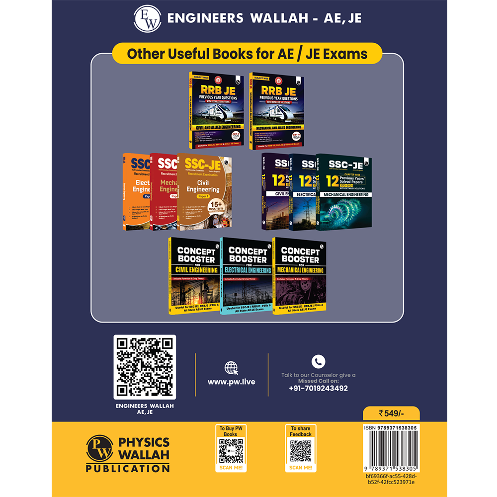 RRB JE Electrical and Allied Engineering | Subjectwise Previous Year Questions with Detailed Solutions | CBT-ll As Per Latest Exam Pattern | 2300+ Bilingual Questions