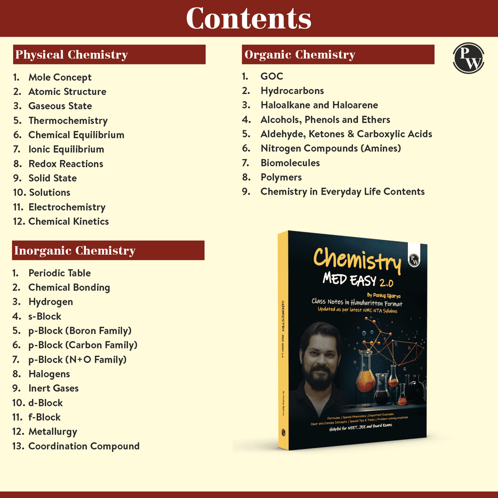 Chemistry Med Easy | Notes, Formulas, Tips & Tricks for NEET/JEE & Board Exams | Pankaj Sir Chemistry Handwritten Notes