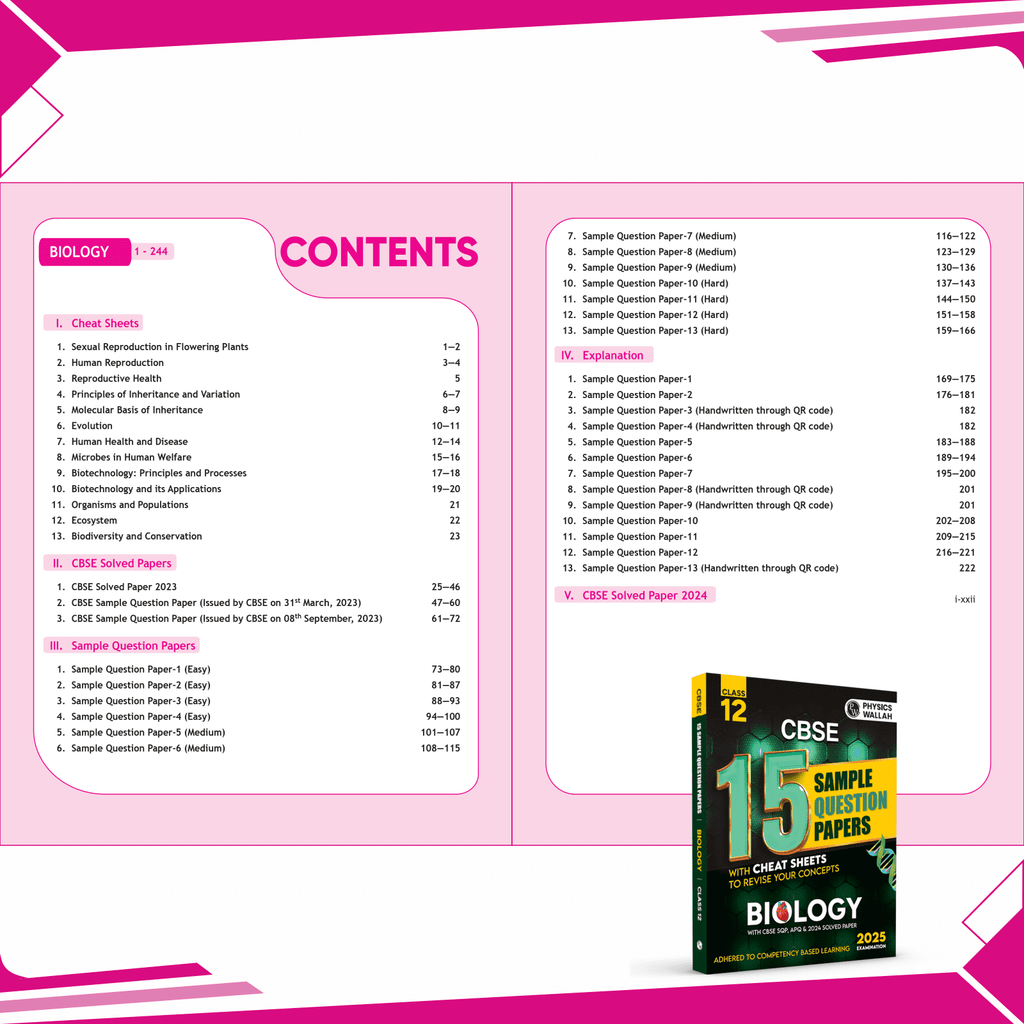 CBSE 15 Sample Question Papers Class 12 Biology for 2025 Exam | Competency-Based Learning | PYQ 2024 with Topper's Explanations, CBSE SQP & CBSE Practice Questions