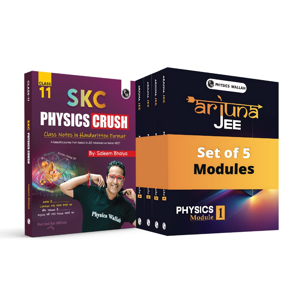 SKC Physics Crush Class 11 Handwritten Format Notes By Saleem Sir and Arjuna For JEE Main & Advanced Class 11 Physics Modules with Solutions Combo Set of 6 Books