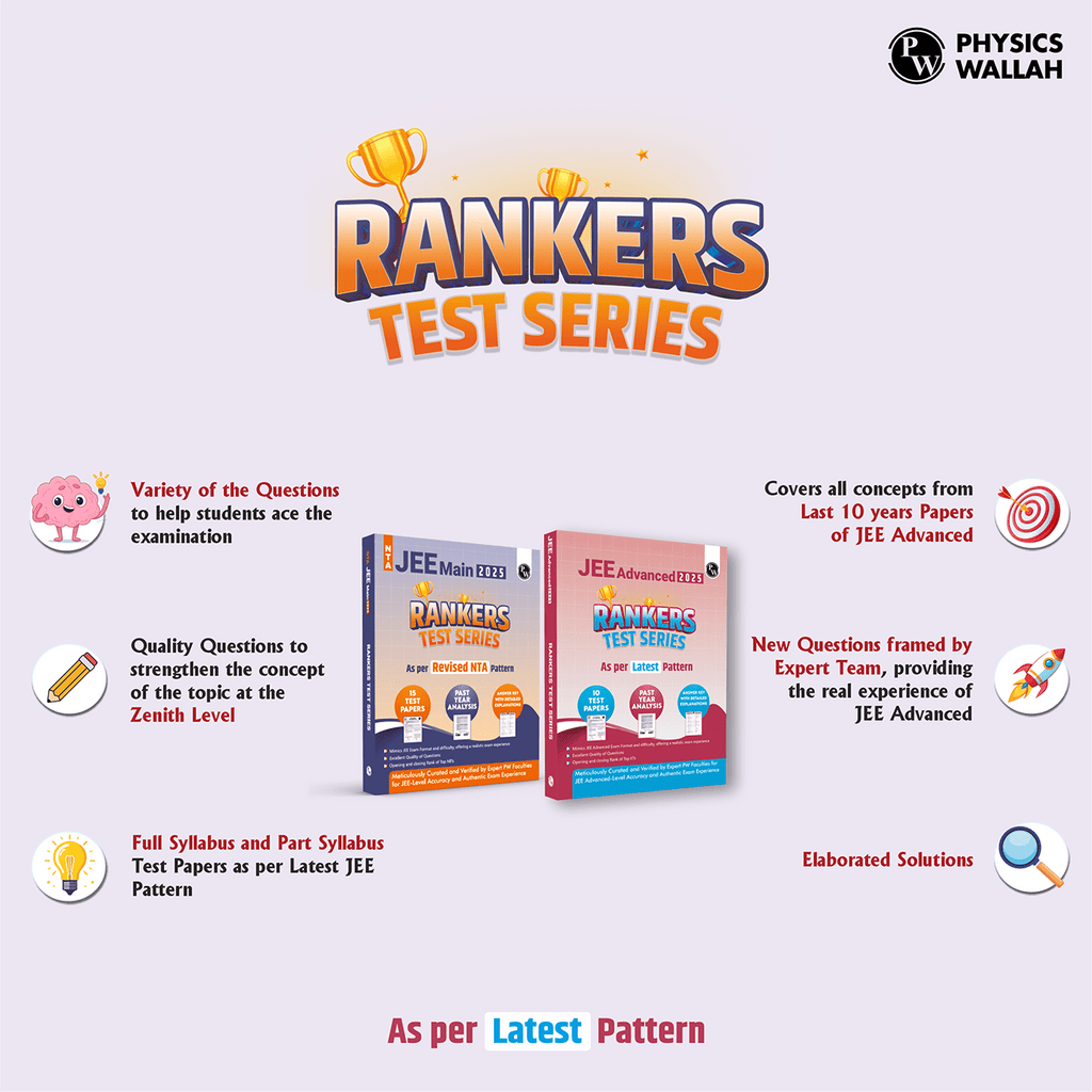 JEE Main & Advanced Rankers Test Series 2025 Combo Set of 2 Books As Per Latest Exam Pattern | Elaborated Solutions with College Cutoff and Past Year Paper Analysis
