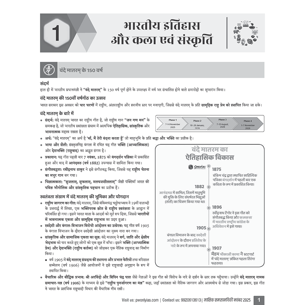 UPSC Monthly Current Wallah Magazine – November 2025 | Hindi Edition