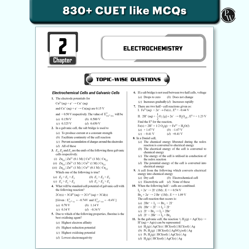 CUET (UG) Chemistry Chapterwise & Topicwise Question Bank for 2026 Exam | Theory & Exercise with Past Year Questions (2025-2022) PYQ and Mock Tests